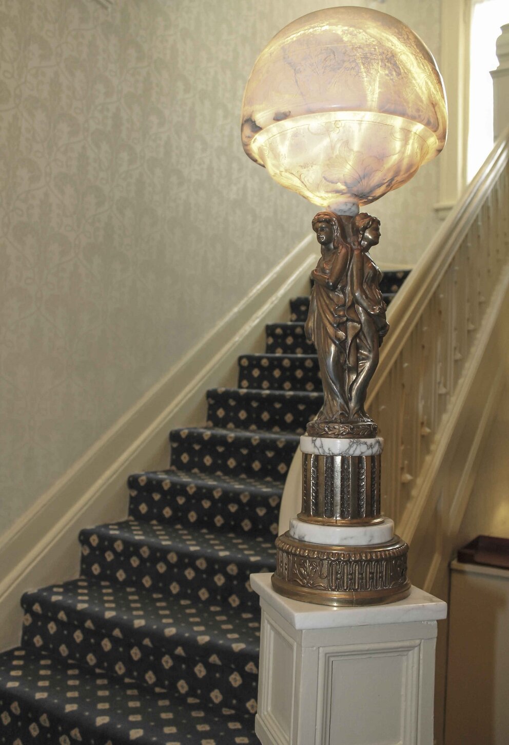 Lamp on stairs at our montreal hotel